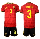 Men's Belgium #3 THEATE National Team FIFA x World Cup 2026 Home Red On Field Jersey