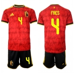 Men's Belgium #4 FAES National Team FIFA x World Cup 2026 Home Red On Field Jersey