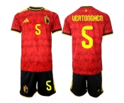 Men's Belgium #5 UEATONGHEN National Team FIFA x World Cup 2026 Home Red On Field Jersey