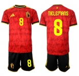 Men's Belgium #8 TIELEMANS National Team FIFA x World Cup 2026 Home Red On Field Jersey