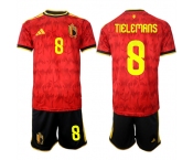 Men's Belgium #8 TIELEMANS National Team FIFA x World Cup 2026 Home Red On Field Jersey