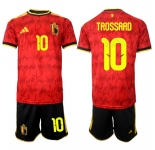 Men's Belgium National Team #10 Leandro Trossard Red 2026 World Cup Home Soccer Jersey Suit