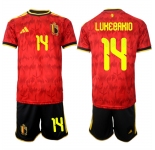 Men's Belgium National Team #14 Dodi Lukébakio Red 2026 World Cup Home Soccer Jersey Suit
