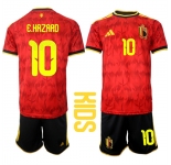 Youth Belgium #10 E.HAZARD National Team FIFA x World Cup 2026 Home Red On Field Kids Jersey