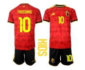 Youth Belgium #10 TROSSARD National Team FIFA x World Cup 2026 Home Red On Field Kids Jersey
