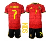 Youth Belgium #7 DE BAUYNE National Team FIFA x World Cup 2026 Home Red On Field Kids Jersey