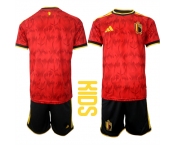 Youth Belgium Blank National Team FIFA x World Cup 2026 Home Red On Field Kids Jersey