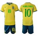 Men's Brazil #10 RONALDINHO National Team FIFA x World Cup 2026 Home On Field Jersey