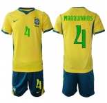 Men's Brazil #4 MARQUINHOS National Team FIFA x World Cup 2026 Home On Field Jersey