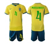Men's Brazil #4 MARQUINHOS National Team FIFA x World Cup 2026 Home On Field Jersey