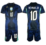 Men's Brazil national football team #10 Neymar Jr Navy 2026 Away Soccer Jersey Suit