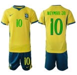 Men's Brazil national football team #10 Neymar Jr Yellow 2026 Soccer Jersey Suit