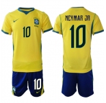 Men's Brazil national football team #10 Neymar Jr Yellow Home 2026 Soccer Jersey Suit