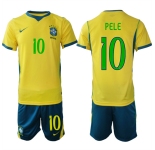 Men's Brazil national football team #10 Pele Yellow 2026 Soccer Jersey Suit