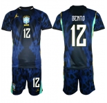 Men's Brazil national football team #12 Bento Navy 2026 Away Soccer Jersey Suit
