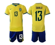 Men's Brazil national football team #13 Danilo Yellow Home 2026 Soccer Jersey Suit