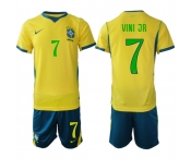 Men's Brazil national football team #7 Vinícius Júnior Yellow 2026 Soccer Jersey Suit