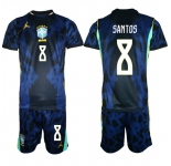 Men's Brazil national football team #8 Andrey Santos Navy 2026 Away Soccer Jersey Suit