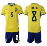 Men's Brazil national football team #8 Andrey Santos Yellow Home 2026 Soccer Jersey Suit