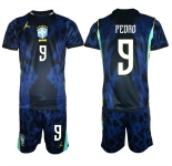 Men's Brazil national football team #9 Pedro Navy 2026 Away Soccer Jersey Suit