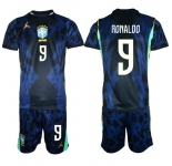 Men's Brazil national football team #9 Ronaldo Navy 2026 Away Soccer Jersey Suit