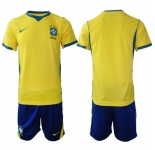 Men's Brazil national football team Blank Yellow Home 2026 Soccer Jersey Suit