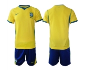Men's Brazil national football team Blank Yellow Home 2026 Soccer Jersey Suit