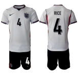 Men's England #4 Declan Rice 2026 White Home Soccer Jersey Suit