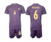 Men's England #6 Harry Maguire 2024-25 Purple Away Soccer Jersey Suit