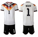 Men's Germany #1 NEUER National Team FIFA x World Cup 2026 Home White On Field Jersey