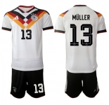 Men's Germany #13 MULLER National Team FIFA x World Cup 2026 Home White On Field Jersey