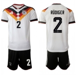 Men's Germany #2 RUDIGER National Team FIFA x World Cup 2026 Home White On Field Jersey