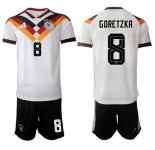 Men's Germany #8 GORETZKA National Team FIFA x World Cup 2026 Home White On Field Jersey