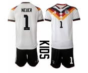 Youth Germany #1 NEUER National Team FIFA x World Cup 2026 Home White On Field Kids Jersey