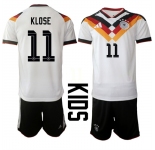 Youth Germany #11 KLOSE National Team FIFA x World Cup 2026 Home White On Field Kids Jersey