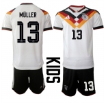 Youth Germany #13 Thomas Müller White 2025 26 Home Soccer Jersey Suit