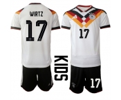 Youth Germany #17 WIRTZ National Team FIFA x World Cup 2026 Home White On Field Kids Jersey