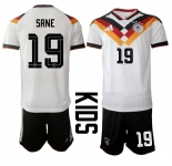Youth Germany #19 SANE National Team FIFA x World Cup 2026 Home White On Field Kids Jersey