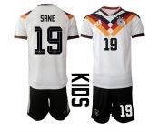 Youth Germany #19 SANE National Team FIFA x World Cup 2026 Home White On Field Kids Jersey
