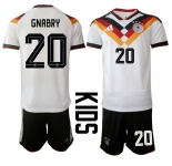 Youth Germany #20 GNABRY National Team FIFA x World Cup 2026 Home White On Field Kids Jersey