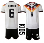 Youth Germany #6 KIMMICH National Team FIFA x World Cup 2026 Home White On Field Kids Jersey