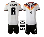 Youth Germany #6 KIMMICH National Team FIFA x World Cup 2026 Home White On Field Kids Jersey