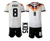 Youth Germany #8 KROOS National Team FIFA x World Cup 2026 Home White On Field Kids Jersey