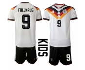 Youth Germany #9 FULLKRUG National Team FIFA x World Cup 2026 Home White On Field Kids Jersey