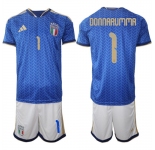 Men's Italy #1 DONNARUMMA National Team FIFA x World Cup 2026 Home Blue On Field Jerseys