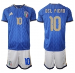 Men's Italy #10 DEL PIERO National Team FIFA x World Cup 2026 Home Blue On Field Jerseys
