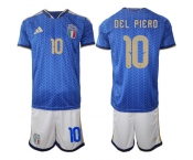 Men's Italy #10 DEL PIERO National Team FIFA x World Cup 2026 Home Blue On Field Jerseys