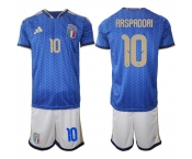Men's Italy #10 RASPADORI National Team FIFA x World Cup 2026 Home Blue On Field Jerseys
