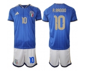 Men's Italy #10 R.BAGGIO National Team FIFA x World Cup 2026 Home Blue On Field Jerseys