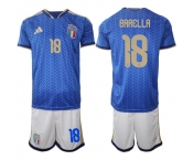 Men's Italy #18 BARELLA National Team FIFA x World Cup 2026 Home Blue On Field Jerseys